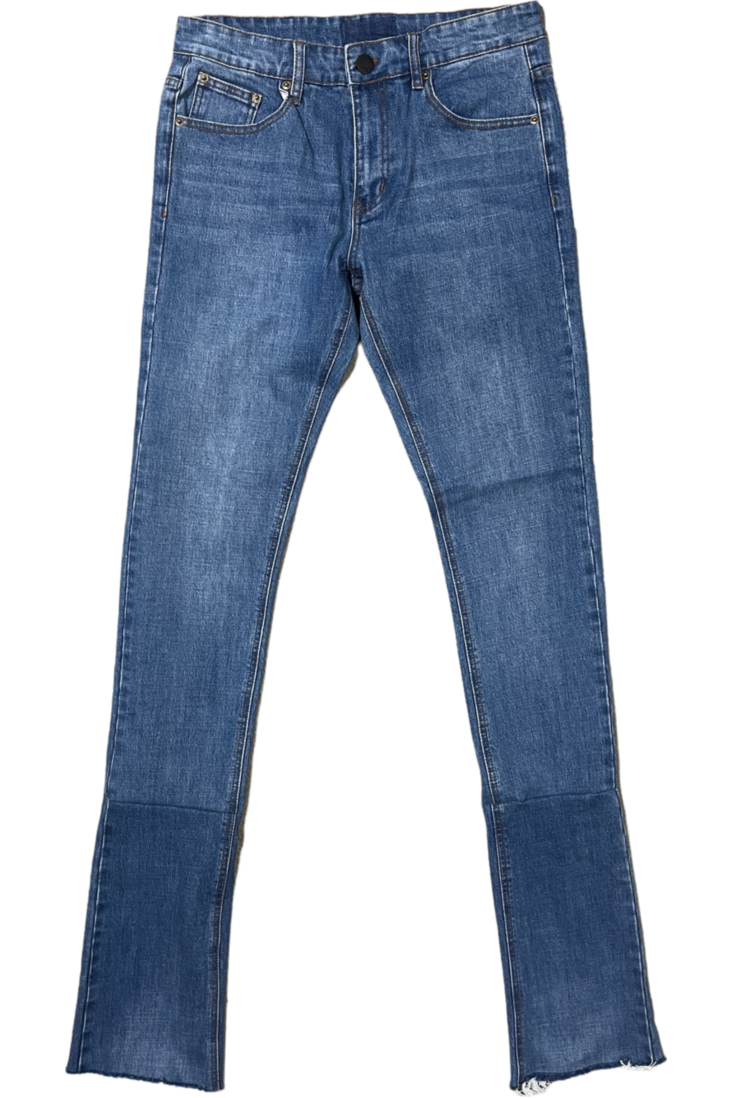 Classic Blue Stacked Flare Jean