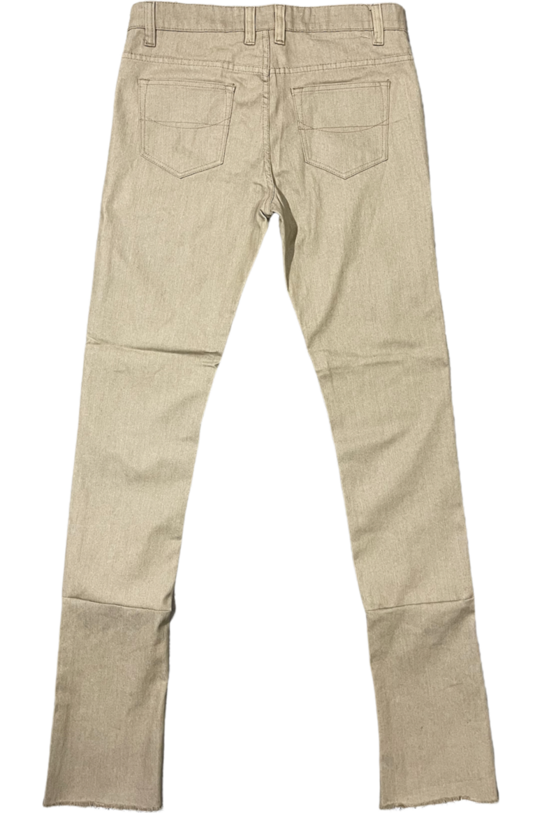 Khaki Stacked Flare Jean