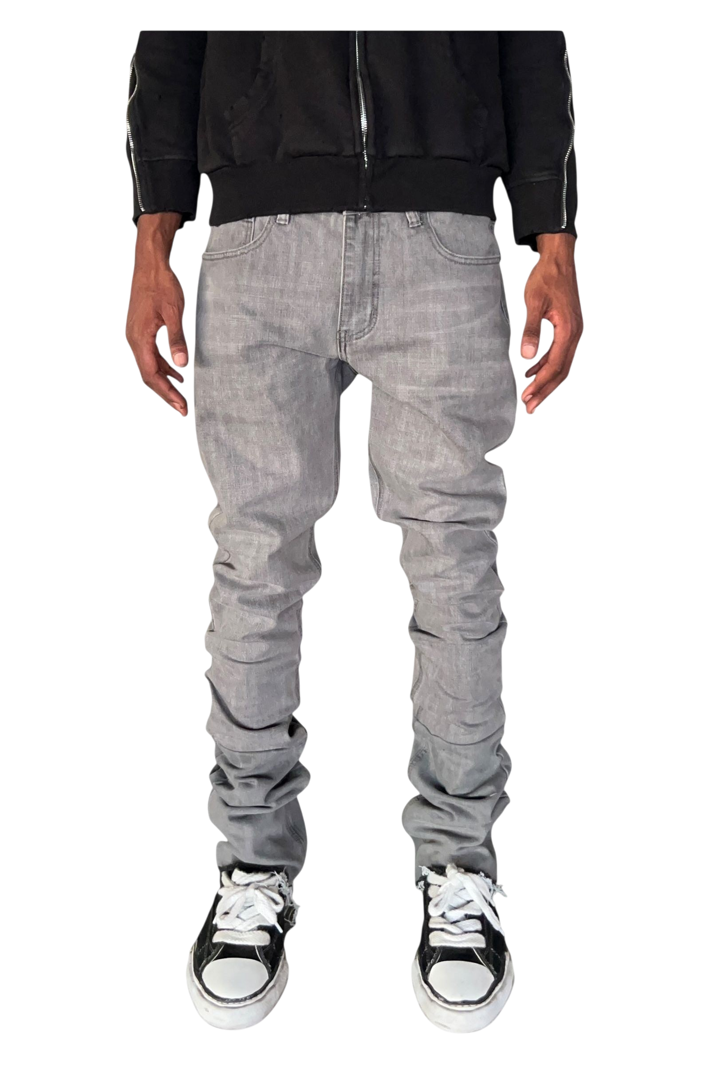 Ash Gray Stacked Denim