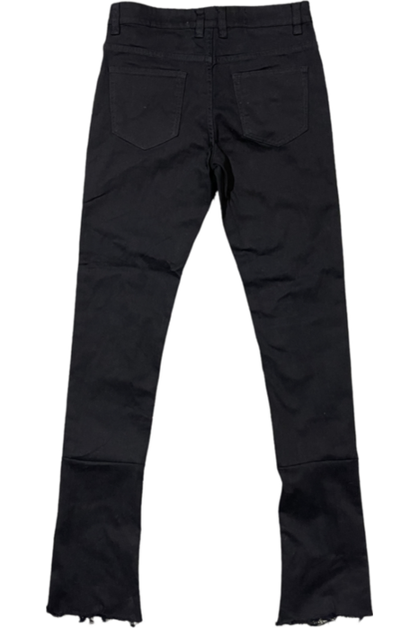 Black Stacked Flare Jean