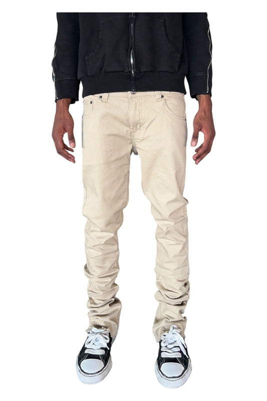 Khaki Stacked Flare Jean