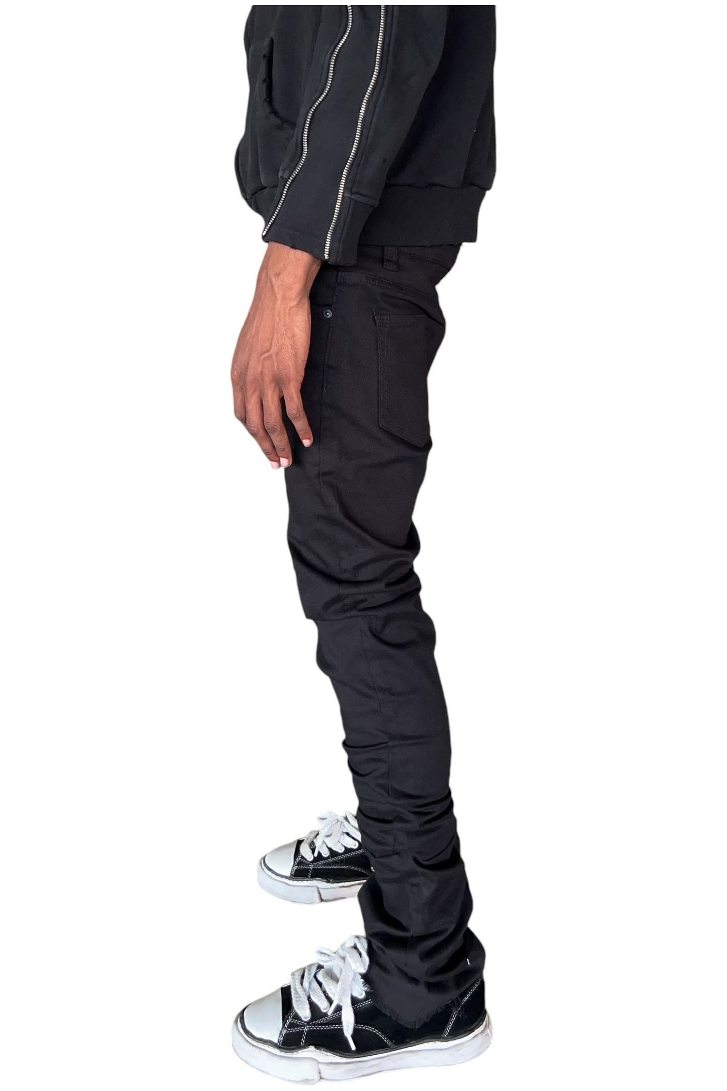 Black Stacked Flare Jean