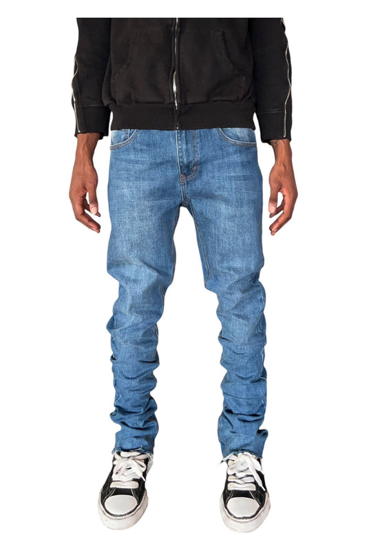 Classic Blue Stacked Flare Jean