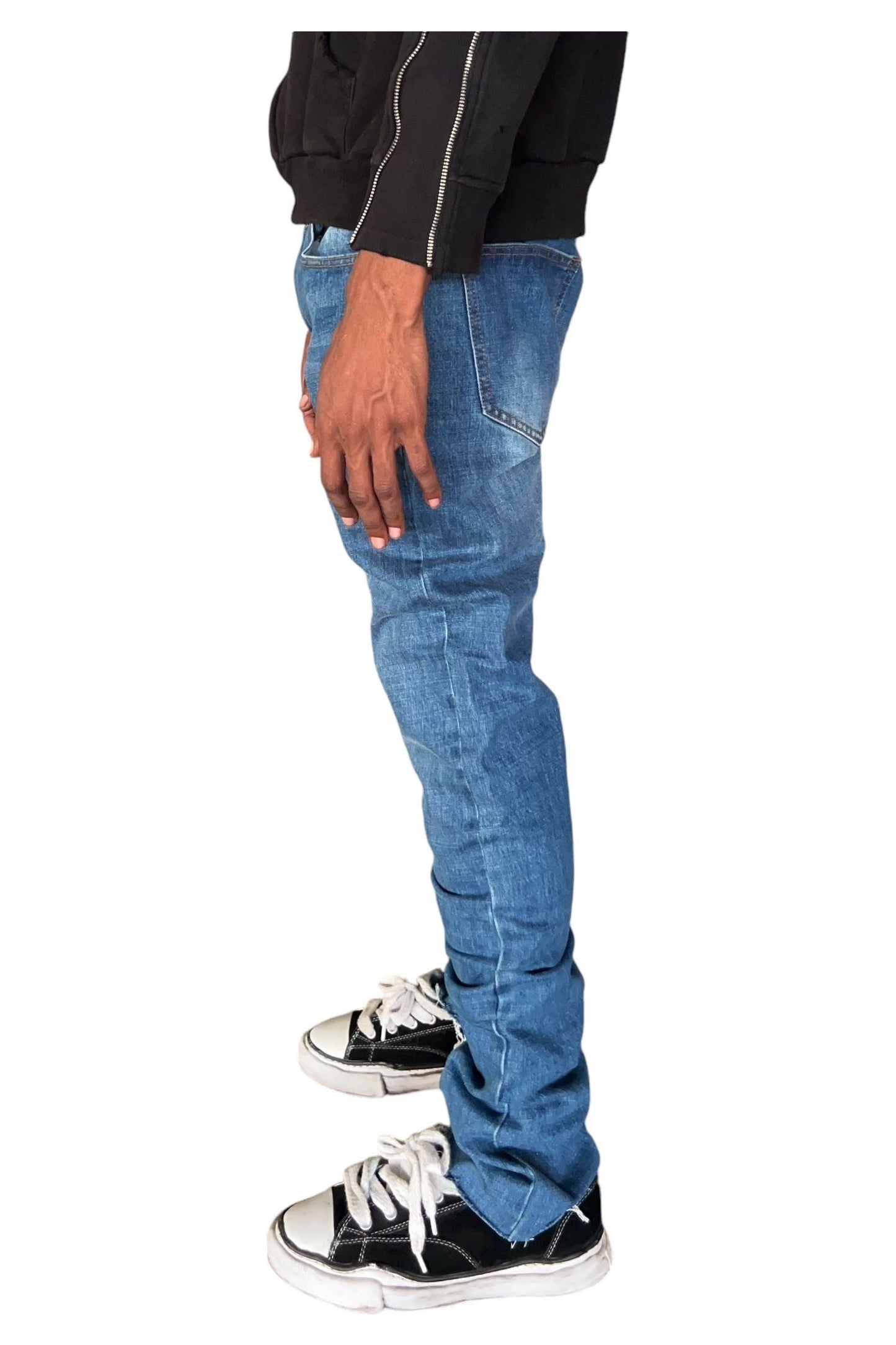 Classic Blue Stacked Flare Jean