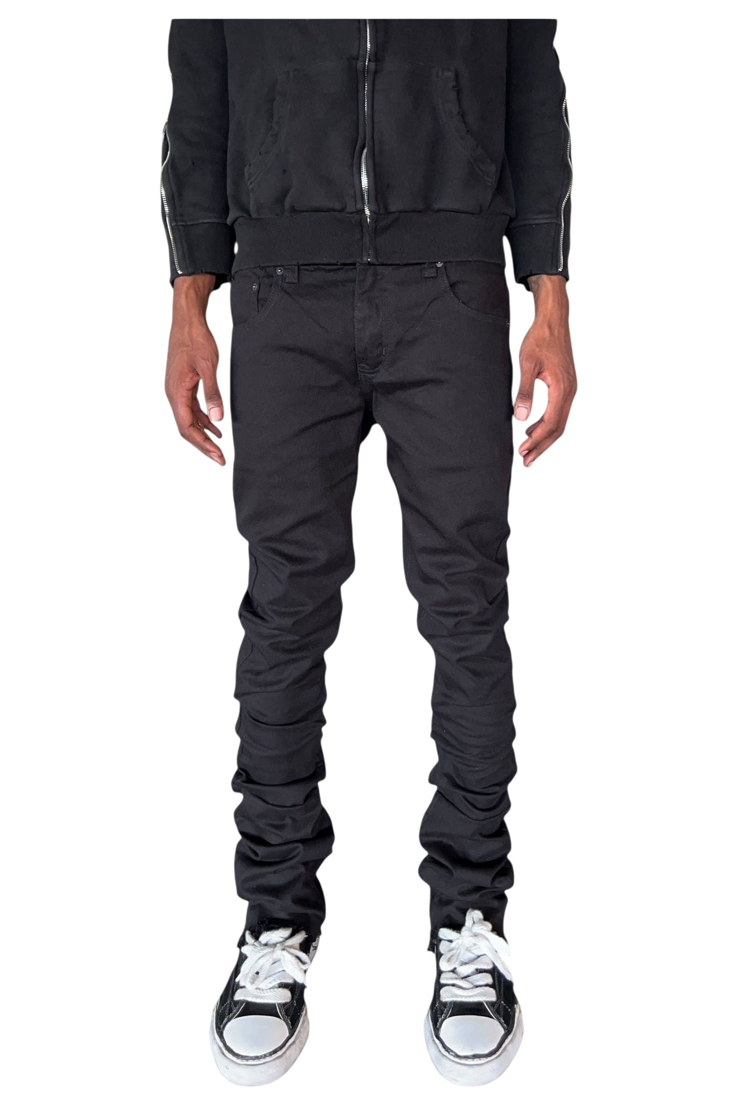 Black Stacked Denim