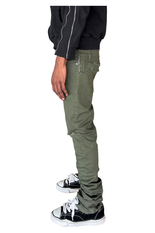 Olive Reconstruction Stacked Flare Jean